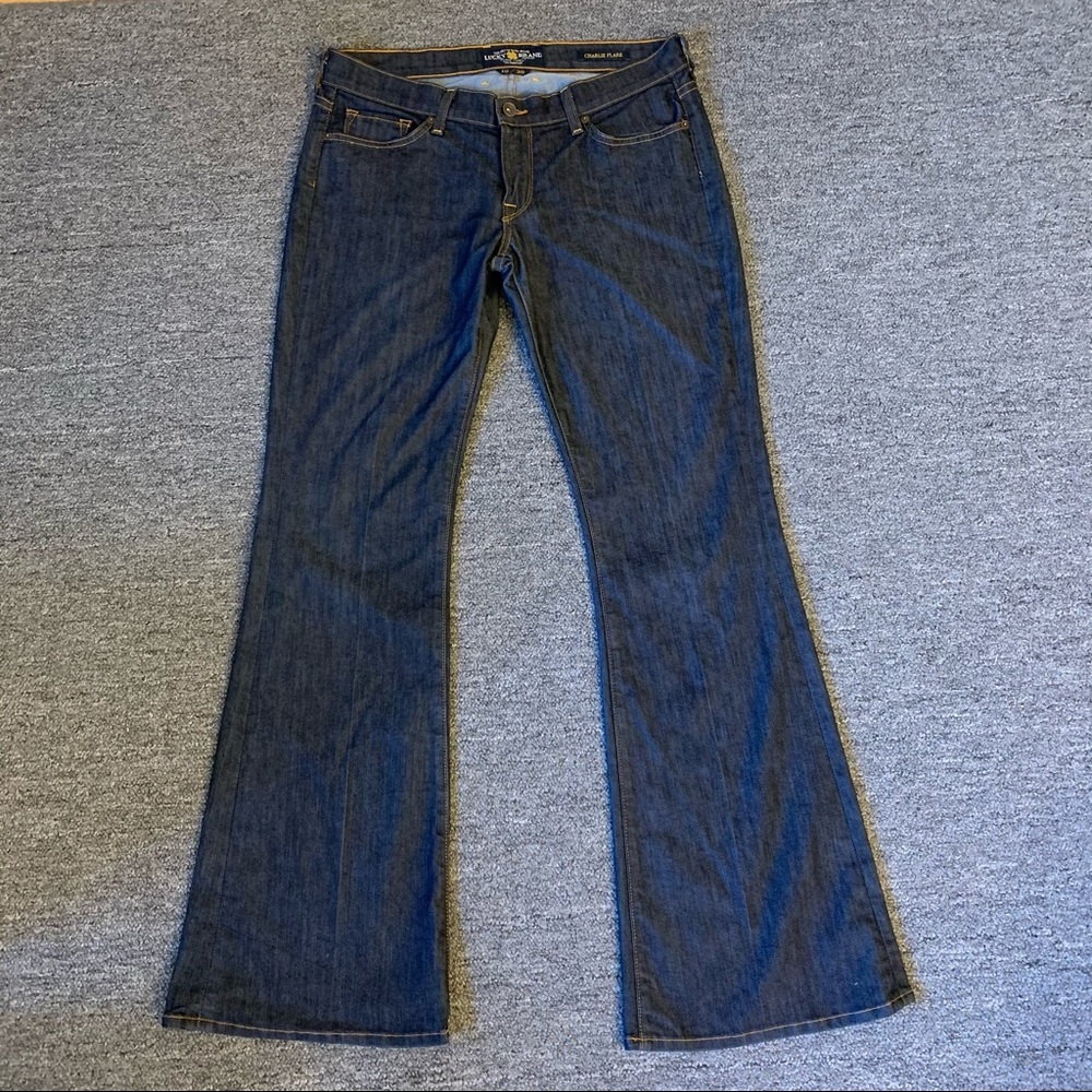 Size 10 Lucky Brand Dark Wash Charlie Flare Jeans
